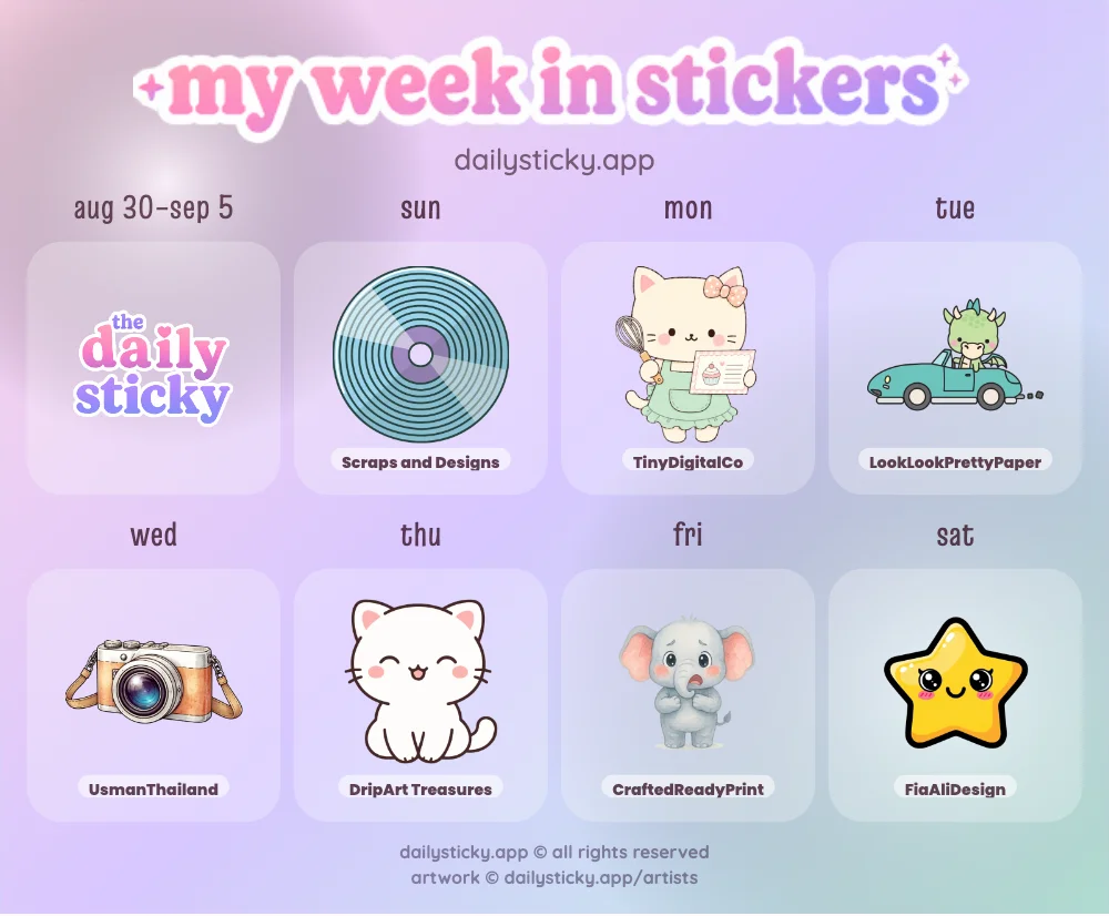 Daily Sticky My Week in Stickers weekly recap share image